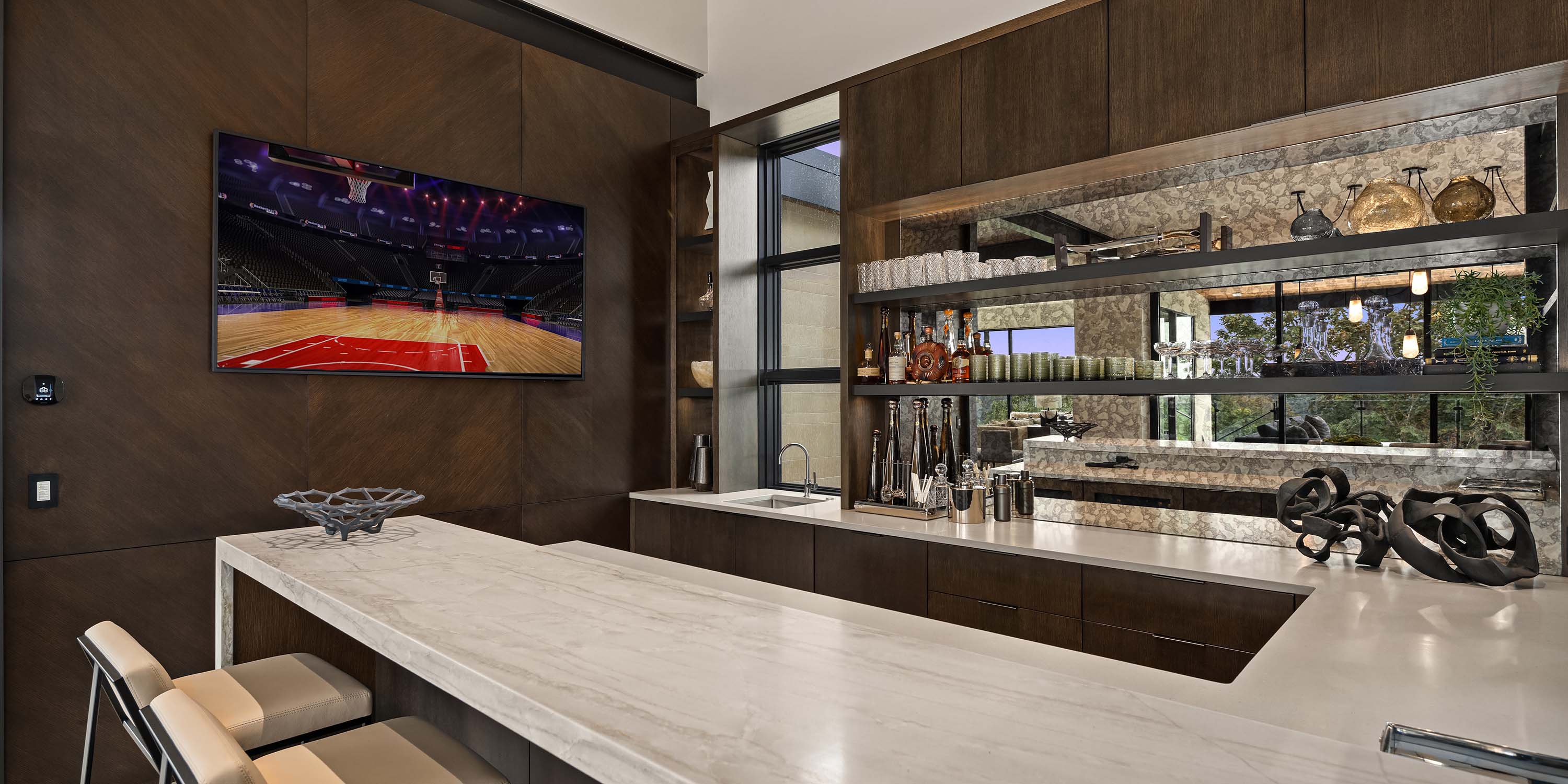 bar, game room, pool table, lighting, wood