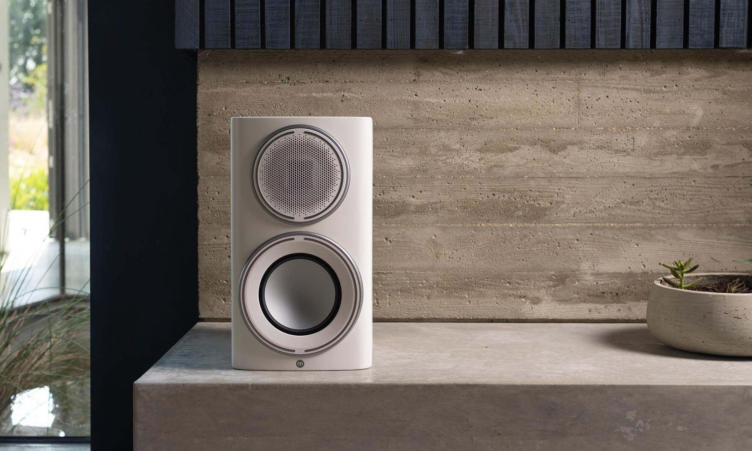 Monitor Audio, Red Couch, Standing Speakers